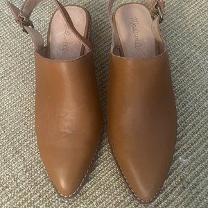 Madewell “Jess” Slingback Mules in Tan Leather – Size 8.5 (Brand New)